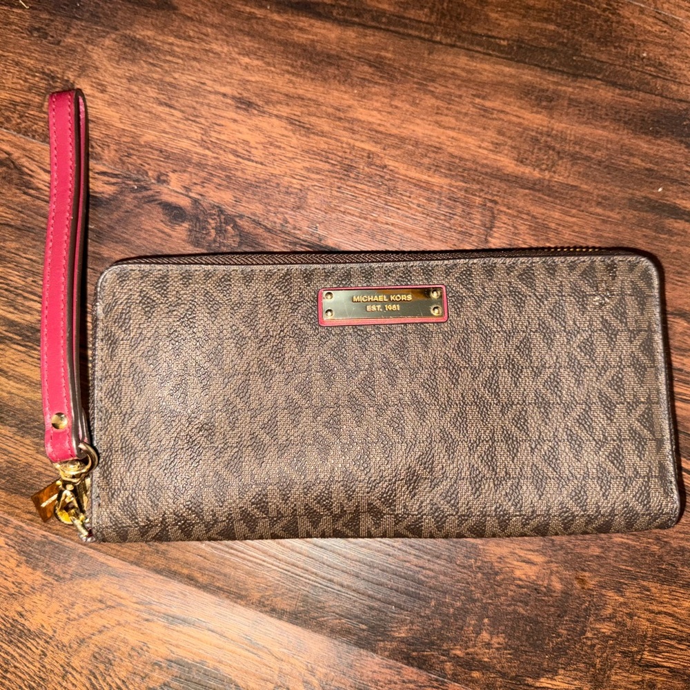 Michael Kors Brown Wristlet Wallet